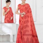 Silk Cotton Saree Red