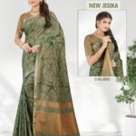 Soft Cotton Saree Pista Green
